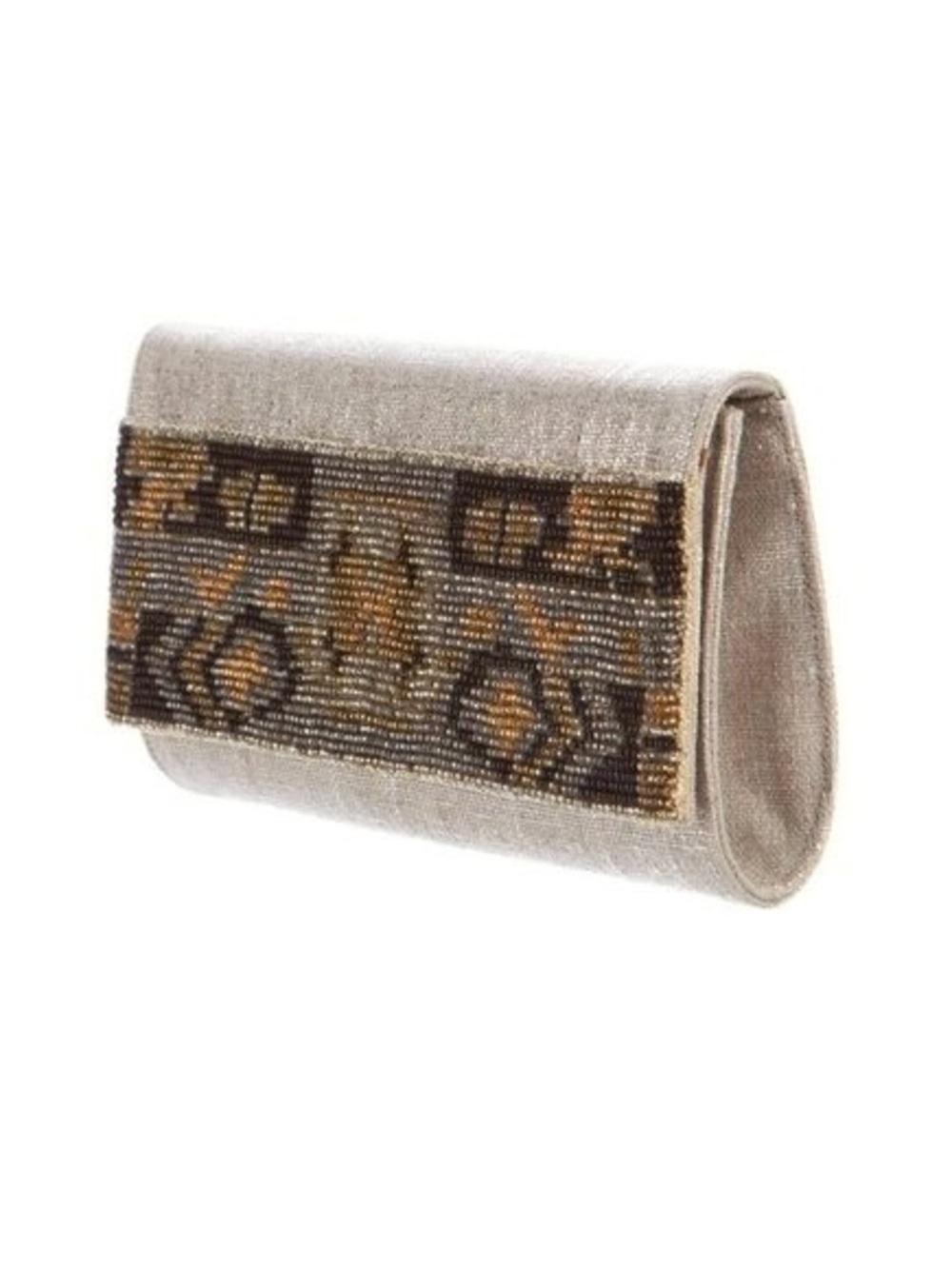 Judith Leiber Feed 1000 Canvas Beaded Clutch Gold